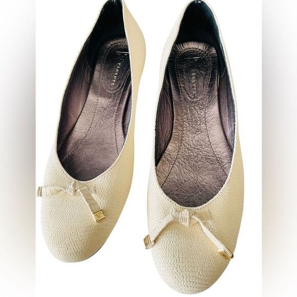 FARRUTX All leather cream ballerina flats, tie front, EU 38, size 7.5. - Picture 5 of 9
